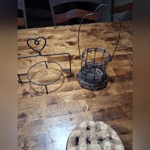 Black Metal Wire Baskets and Stand